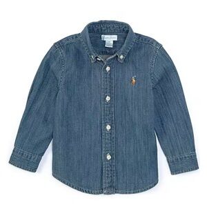 Ralph Lauren Kids Blue Denim Button-Down Shirt